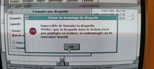 Erreur Formatage